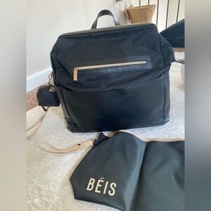 BEIS Revolve Backpack Diaper Bag Lightweight Black
